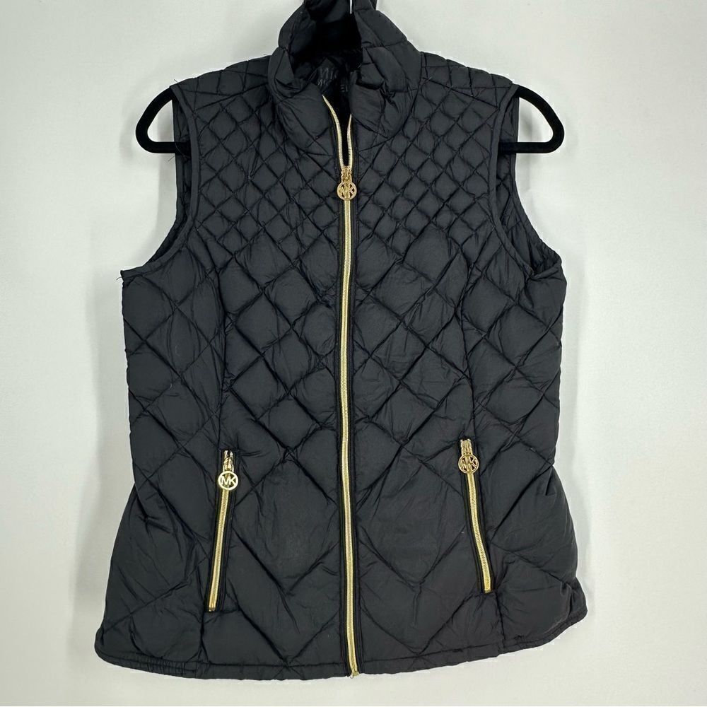 MICHAEL KORS Packable Quilted Black Vest Sz M